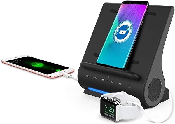 Azpen Hızlı Şarjlı Kablosuz Şarj Cihazı Bluetooth Premium Hoparlörler
