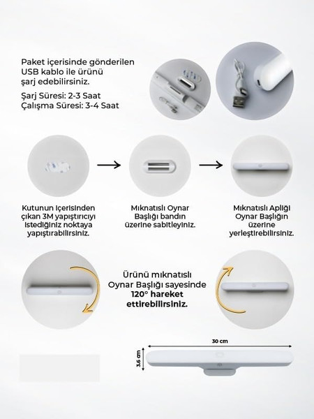 Cata CT-5249 Martı 3 Renk Ledli Aplik