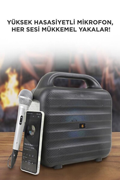 Torima KTS-1769 Mikrofon 1 Led Ampül ve Fenerli Bluetooth Hoparlör Güneş Panelli Powerbank Kamp Hoparlörü