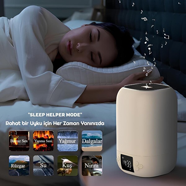 Cosmostech DY20 Mini Hıfı RGB Aydınlatmalı - Alarm Saat - Uyku Modlu - Bluetooth Kablosuz Speaker Hoparlör