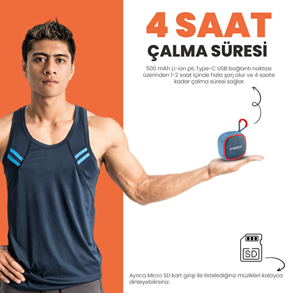 Moodix KI23KS659 5W Mavi Bluetooth Hoparlör