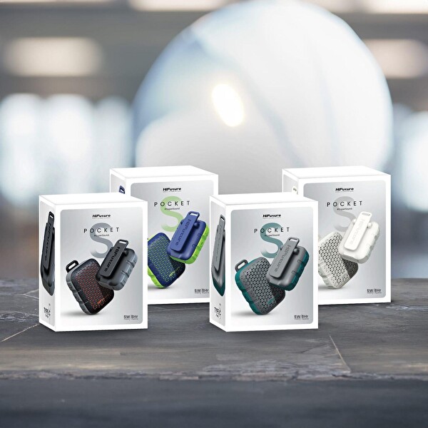 HiFuture Pocket S Su Geçirmez Kablosuz Hoparlör 5W TWS IPX7 Taşınabilir Bluetooth Hoparlör Gri