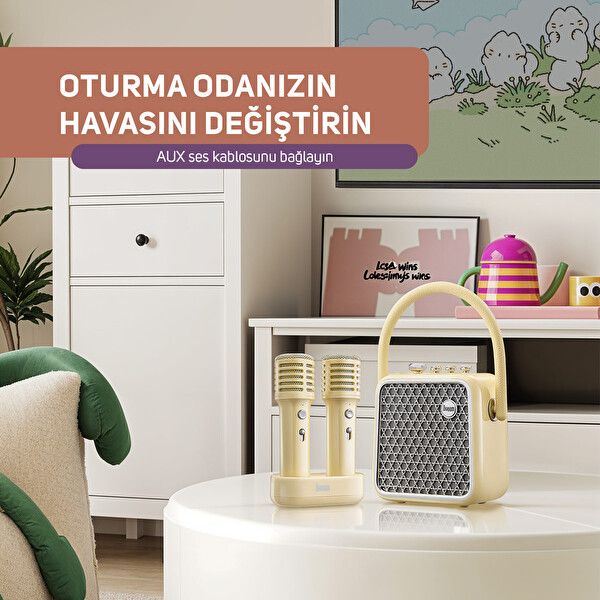 Divoom SongBird-SE Sarı Çift Mikrofonlu 18W Bluetooth Hoparlör