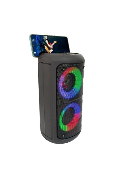 Torima KTS-1296 Siyah Telefon Tutacaklı RGB Ledli Taşınabilir Bluetooth Hoparlör