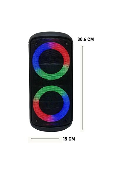 Torima KTS-1296 Siyah Telefon Tutacaklı RGB Ledli Taşınabilir Bluetooth Hoparlör