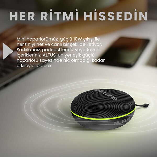 HiFuture Altus Bluetooth 5.3 TWS Taşınabilir Hoparlör 10W IPX4 Suya Dayanıklı Kırmızı