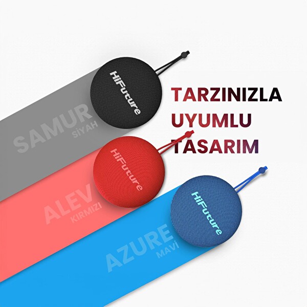 HiFuture Altus Bluetooth 5.3 TWS Taşınabilir Hoparlör 10W IPX4 Suya Dayanıklı Mavi
