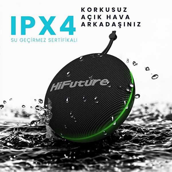 HiFuture Altus Bluetooth 5.3 TWS Taşınabilir Hoparlör 10W IPX4 Suya Dayanıklı Siyah