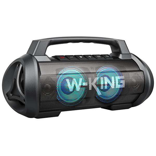 W-King D10 Bluetooth Hoparlör 120W Partybox 42S Dinleme Işıklı IPX6 Kablosuz Stereo TWS Ses Bombası - Siyah