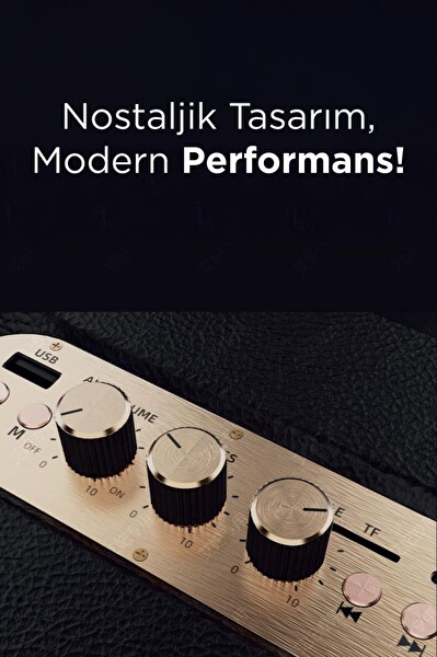 Torima D35 Beyaz Nostalji Kablosuz Bluetooth Hoparlör