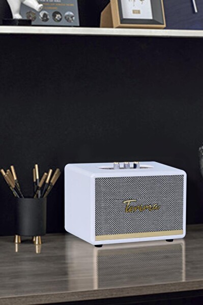 Torima D35 Beyaz Nostalji Kablosuz Bluetooth Hoparlör