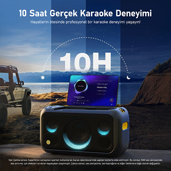 Ikarao Partybox Hoparlör Standlı Break X1 800W Karaoke Bluetooth Hoparlör Seti