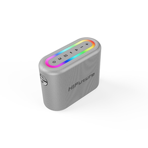 HiFuture Vocalist 200 Bluetooth 100W RGB Aydınlatmalı Taşınabilir Karaoke Sistemi Hoparlör Mikrofonlu Kablosuz - Gümüş