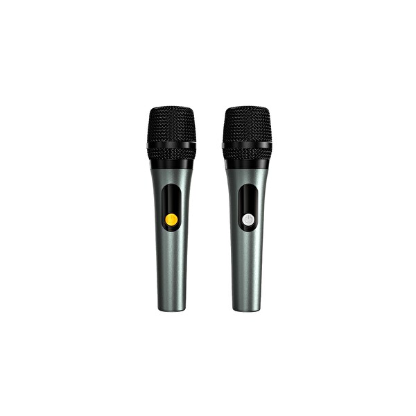 HiFuture Vocalist 200 Bluetooth 100W RGB Aydınlatmalı Taşınabilir Karaoke Sistemi Hoparlör Mikrofonlu Kablosuz - Gümüş