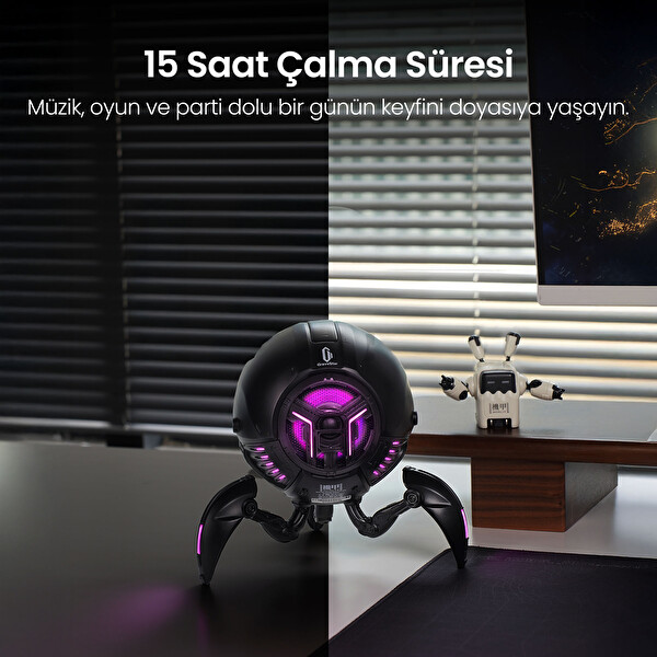 GravaStar Mars Pro 20 W Taşınabilir Stereo Ses Bombası RGB Işıklı 2 Adet Siyah Bluetooth Hoparlör