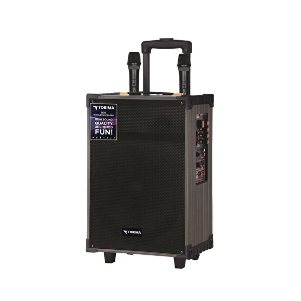 Torima D46 USB TF BT TWS FM Çift Mikrofonlu Bluetooth Hoparlör Kahverengi