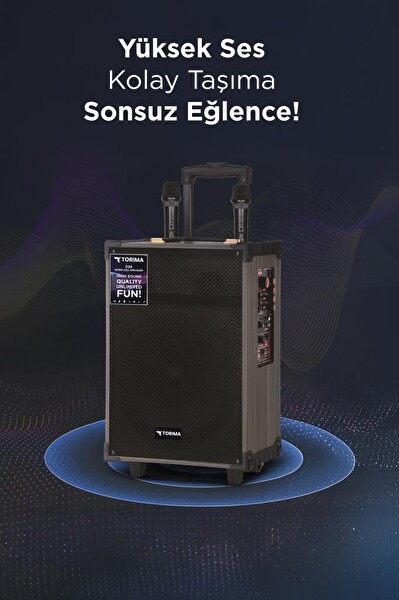 Torima D46 USB TF BT TWS FM Çift Mikrofonlu Bluetooth Hoparlör Kahverengi