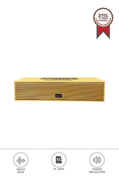 Torima KTS-1738 Ahşap Telefon Standlı Derin Bas USB TF Kart Girişli Taşınabilir Şarjlı Bluetooth Hoparlör
