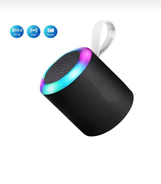 Rose SH-313 Işıklı Taşınabilir Şarjlı Bluetooth Hoparlör Siyah