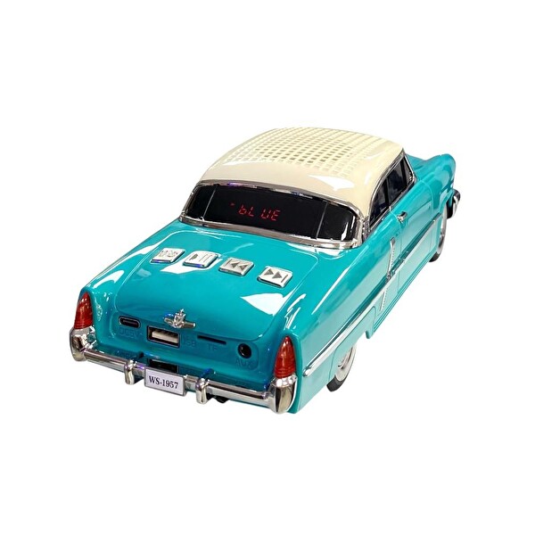 Rose WS-1957 Araba Görünümlü Taşınabilir Şarjlı Bluetooth Hoparlör - Turkuaz
