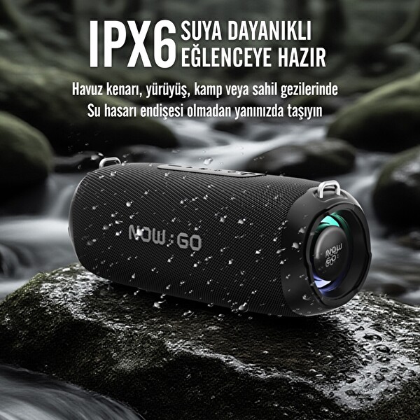 NowGo F8 40W RGB Speaker Su Geçirmez Taşınabilir Kablosuz Bluetooth Hoparlör Yeşil