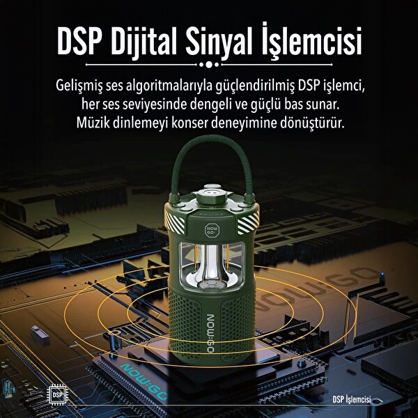 NowGo F1 20W Bluetoooth Hoparlör Taşınabilir Powerbank Kamp Feneri Siyah