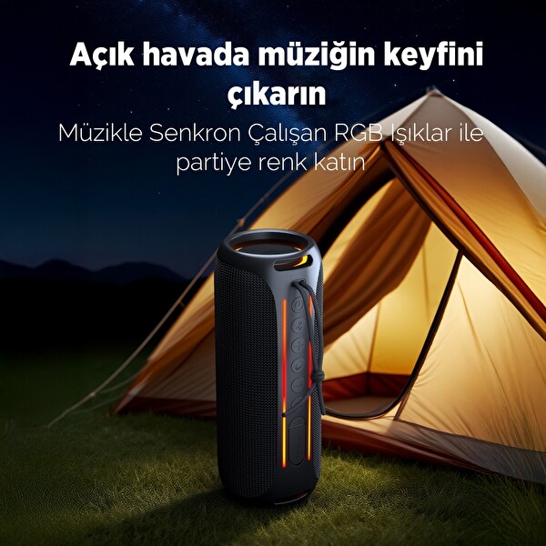 NowGo F6 20W RGB Speaker Su Geçirmez Taşınabilir Kablosuz Bluetooth Hoparlör Yeşil