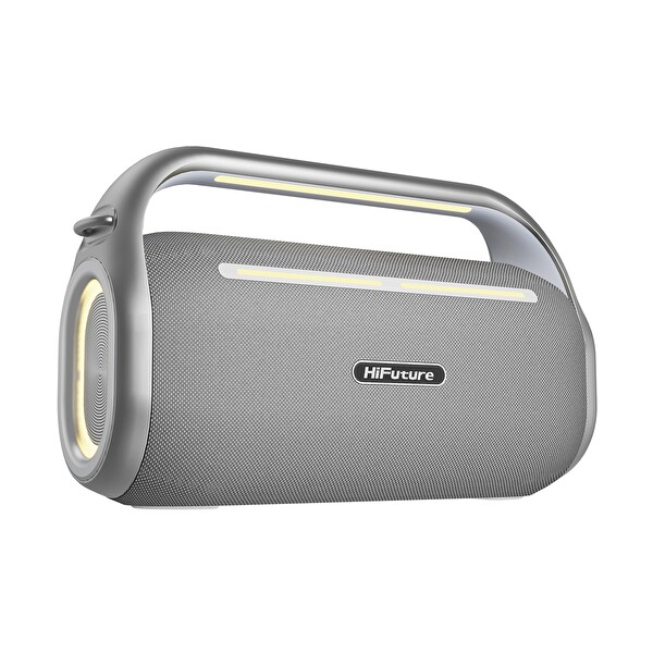 HiFuture MusicBox 100 Kablosuz 70W Çift Mikrofon Bluetooth 5.0 Gümüş Karaoke Hoparlör