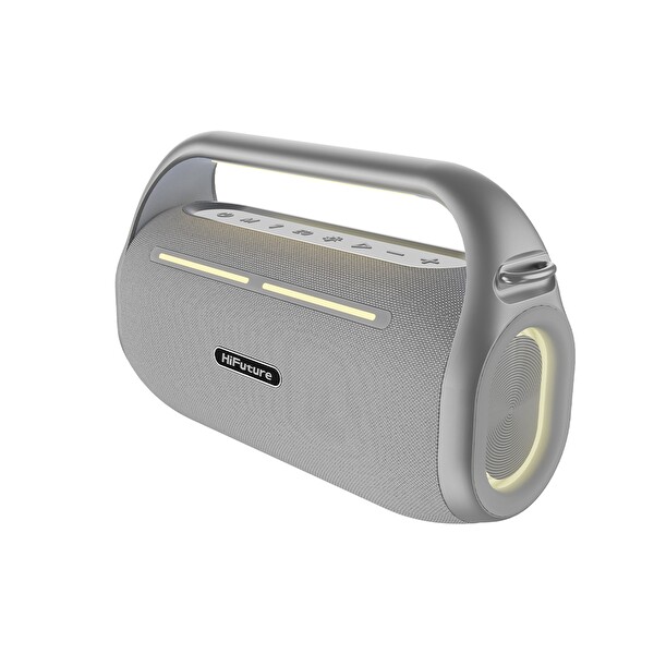 HiFuture MusicBox 100 Kablosuz 70W Çift Mikrofon Bluetooth 5.0 Gümüş Karaoke Hoparlör