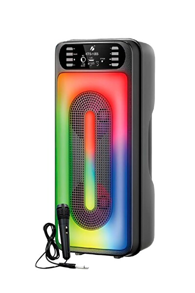 Torima KTS-1555 Siyah Mikrofonlu RGB Ledli Taşınabilir Bluetooth Hoparlör