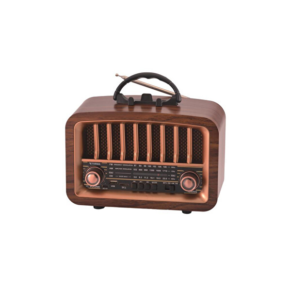 Torima D 57 Kahverengi Nostalji Radyo Kablosuz Bluetooth Hoparlör