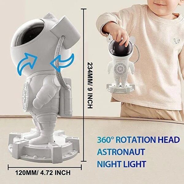 Rose SP-608 Astronot Görünümlü Müzikli Ve Işıklı Kumandalı Gece Lambası Bluetooth Hoparlör