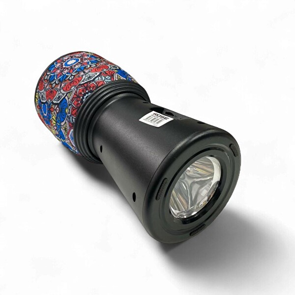 Rose SP-601 El Fenerli Taşınabilir Solar Şarjlı Bluetooth FM Radyo Desenli Hoparlör