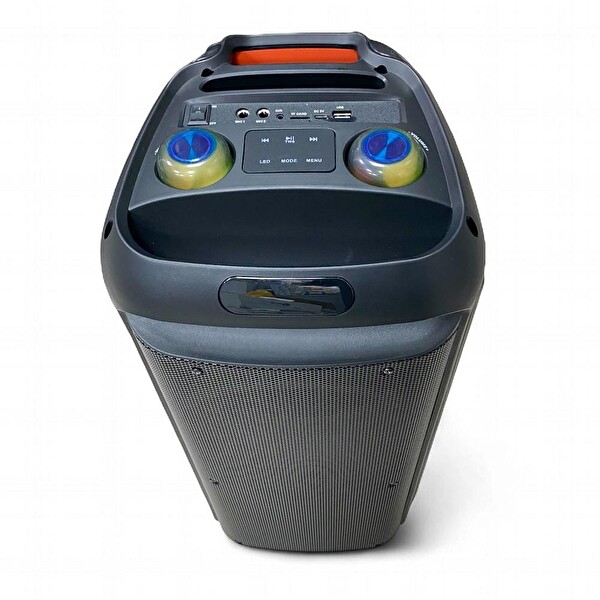 Rose SP-414 Şarjlı Telsiz Mikrofonlu Bluetooth Tekerlekli Taşınabilir Işıklı Hoparlör