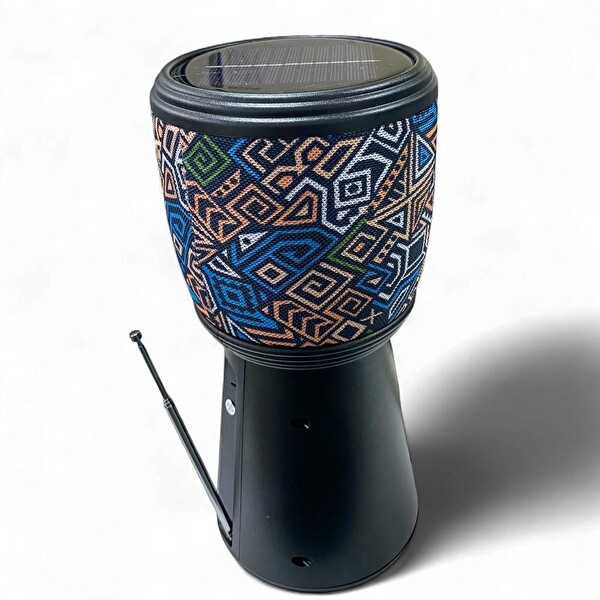 Rose SP-601 El Fenerli Taşınabilir Solar Şarjlı Bluetooth FM Radyo Desenli Hoparlör