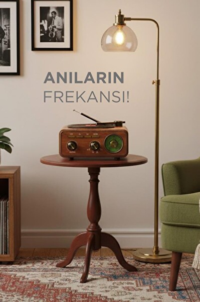 Torima D75 Ahşap Plak Görünümlü Nostalji Kablosuz Speaker Wireless Bluetooth Hoparlör