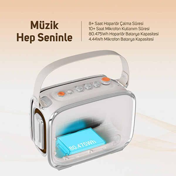 Divoom SongBird Ultra 100W Taşınabilir Kablosuz Çift Mikrofonlu Karaoke Bluetooth Hoparlör