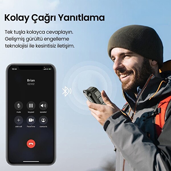 NowGo Lava Clip 5W Klipsli Su Geçirmez Taşınabilir Mini Bluetooth Hoparlör - Bej