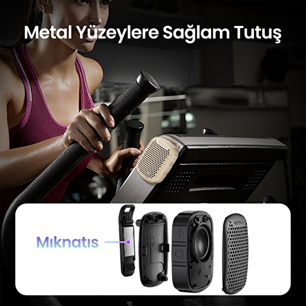 NowGo Lava Clip 5W Klipsli Su Geçirmez Taşınabilir Mini Bluetooth Hoparlör - Siyah