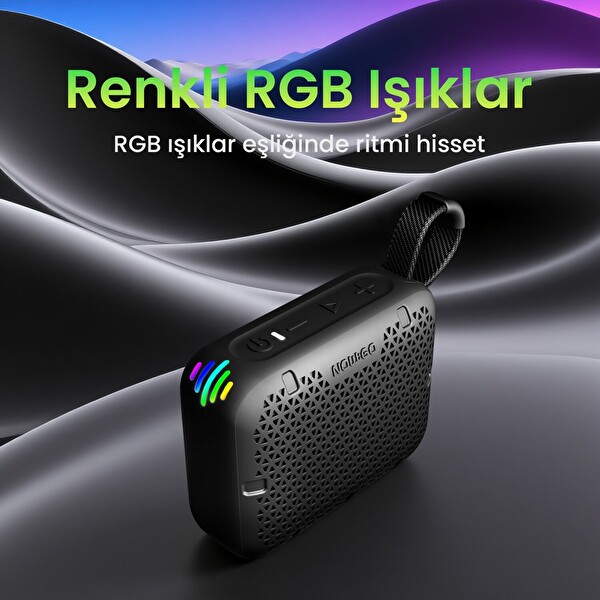 NowGo Stone M1 5W Su Geçirmez 5.4 Taşınabilir Bluetooth Hoparlör - Gri