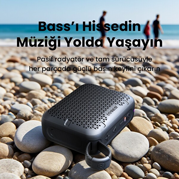 NowGo Stone M1 5W Su Geçirmez 5.4 Taşınabilir Bluetooth Hoparlör - Yeşil