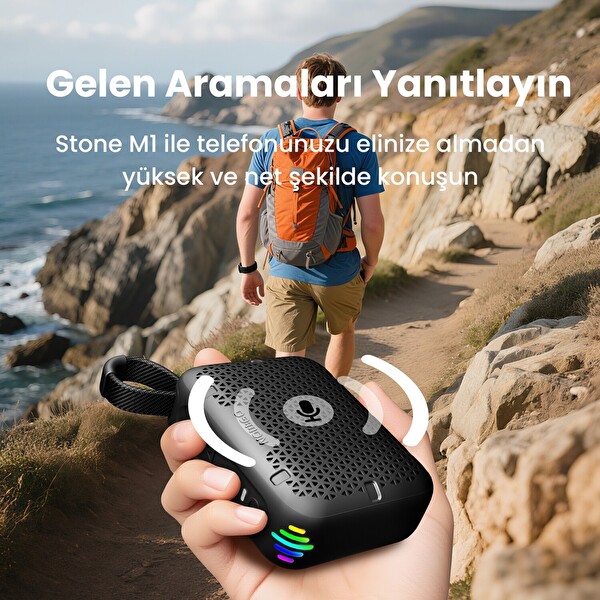 NowGo Stone M1 5W Su Geçirmez 5.4 Taşınabilir Bluetooth Hoparlör - Yeşil
