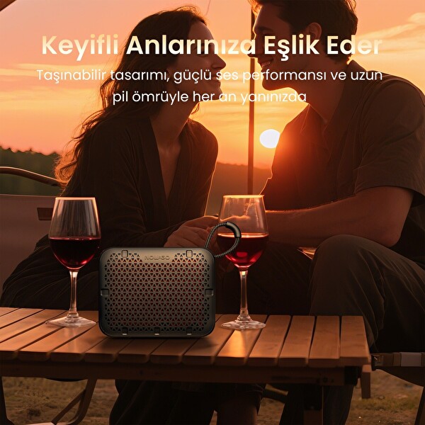 NowGo Stone M1 5W Su Geçirmez 5.4 Taşınabilir Bluetooth Hoparlör - Siyah
