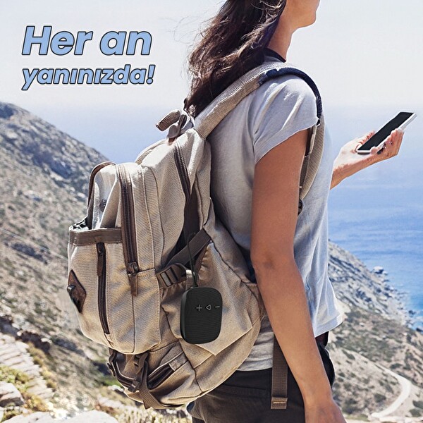 Upway Bisiklete ve Kemere Takılabilen Su Geçirmez USB-TF Mini Bluetooth Hoparlör