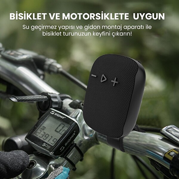 Upway Bisiklete ve Kemere Takılabilen Su Geçirmez USB-TF Mini Bluetooth Hoparlör