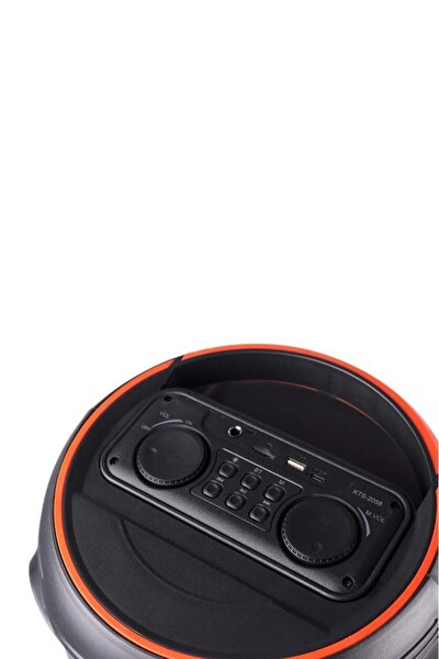 Başkenttekno 2058 Çift Kablosuz Mikrofonlu RGB Ledli FM USB TF Taşınabilir Bluetooth Hoparlör