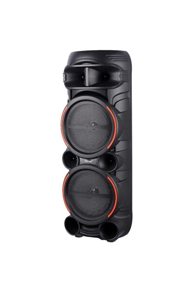 Başkenttekno 2058 Çift Kablosuz Mikrofonlu RGB Ledli FM USB TF Taşınabilir Bluetooth Hoparlör