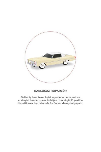 Başkenttekno D83 Cadillac 1969 Görünümlü Retro Klasik Araba Tasarımlı 10W FM USB TWS Bluetooth Hoparlör