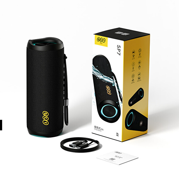 Qcy SP7 40W Taşınabilir Bluetooth Hoparlör 14 Saat Dinleme RGB Işık IPX7 TF Kart Girişli - Yeşil