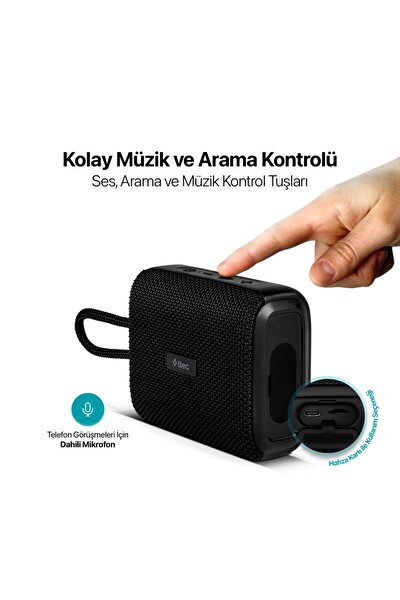 Ttec Tempo IPX6 Dereceli Suya ve Toza Dayanıklı Taşınabilir Bluetooth 5.1 Kablosuz Hoparlör